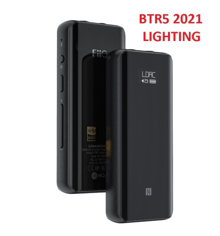 FiiO BTR5 2021 ( Type-C to Lightning kablolu) MQA Bluetooth 5.0 LDAC alıcı/USB DAC ES9219C DSD256 3.5mm/2.5mm çıkışı